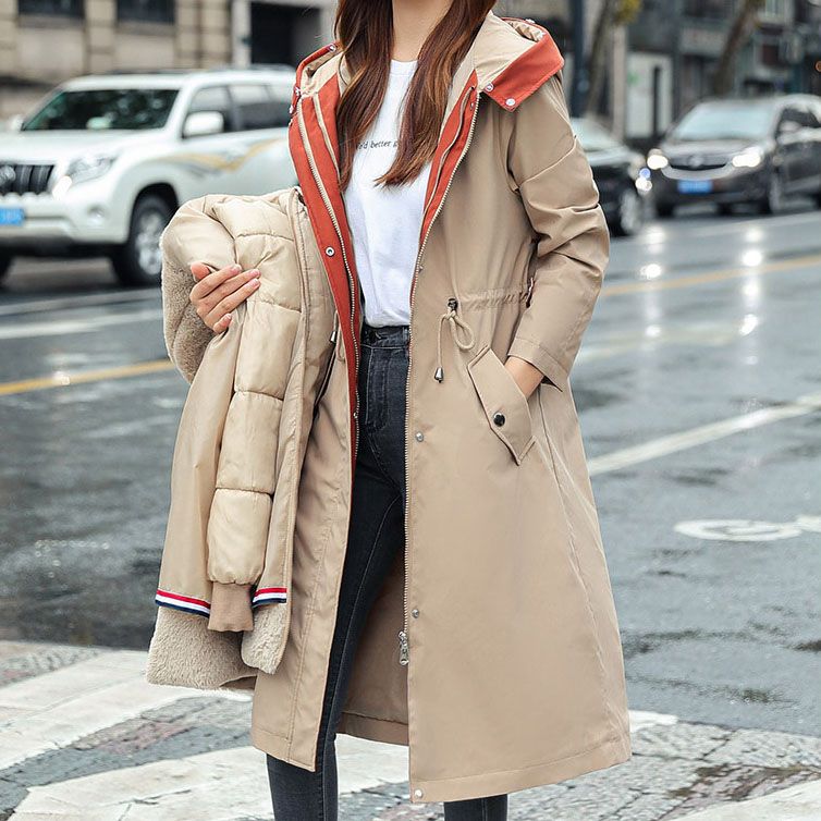 BowLift | Winter coat with hood and fur collar, casual parka for women