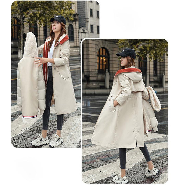 BowLift | Winter coat with hood and fur collar, casual parka for women