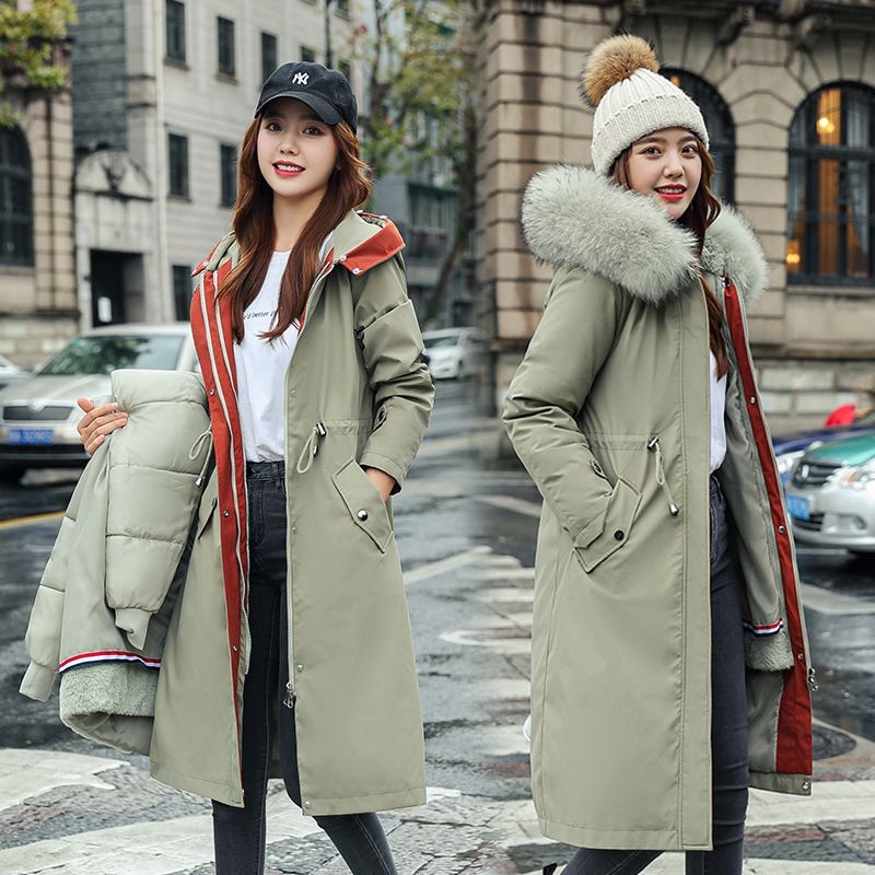 BowLift | Winter coat with hood and fur collar, casual parka for women