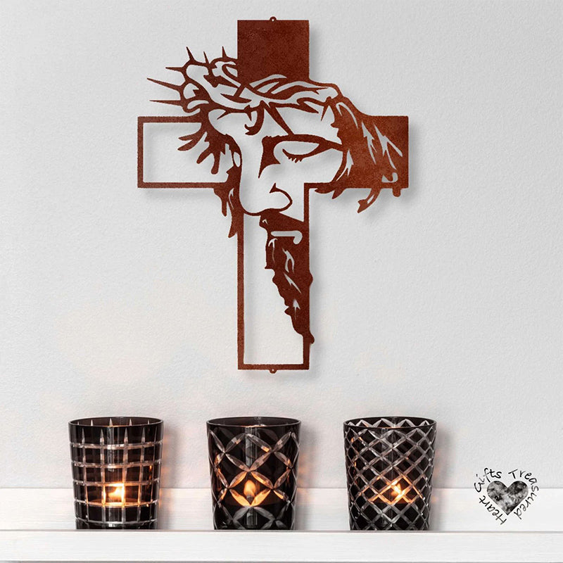 BowLift | Jesus Cross Metal Sign Christ Wall Decoration