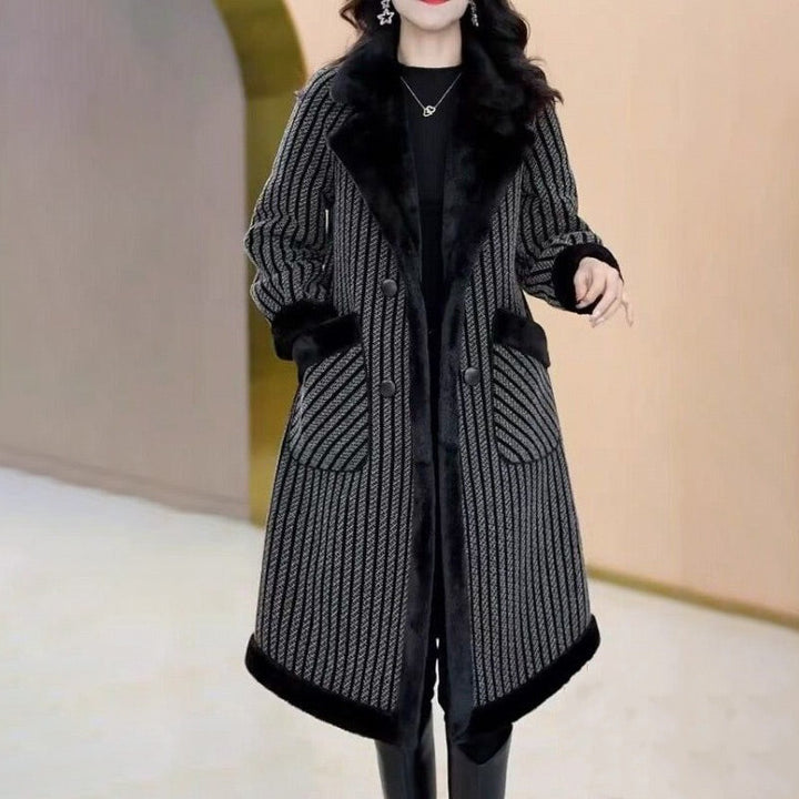 BowLift | ️Winter Sale️ Double-breasted overcoat with plush lining for women