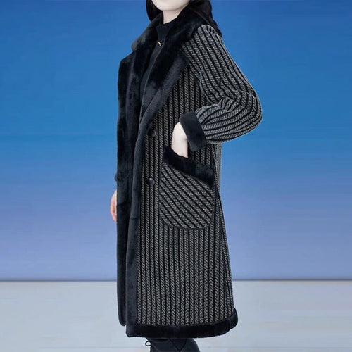 BowLift | ️Winter Sale️ Double-breasted overcoat with plush lining for women
