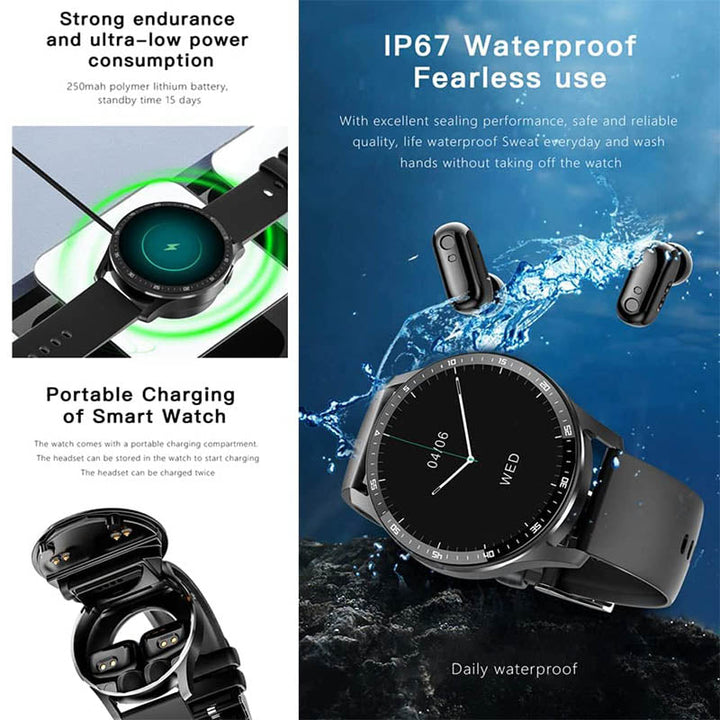 BowLift | 2-in-1 Smartwatch with Earbuds (For iPhone & Android)