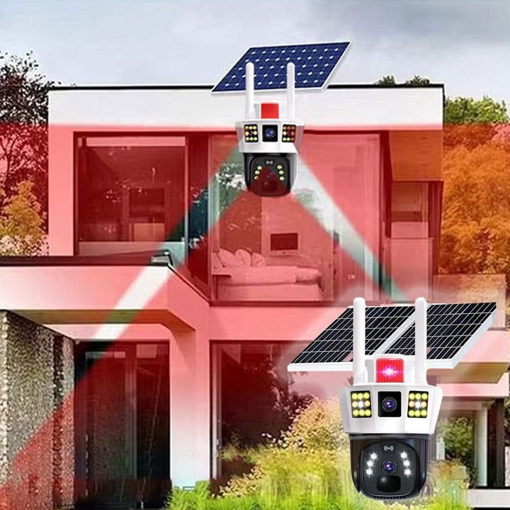 BowLift | 360° smart solar surveillance camera with three screens