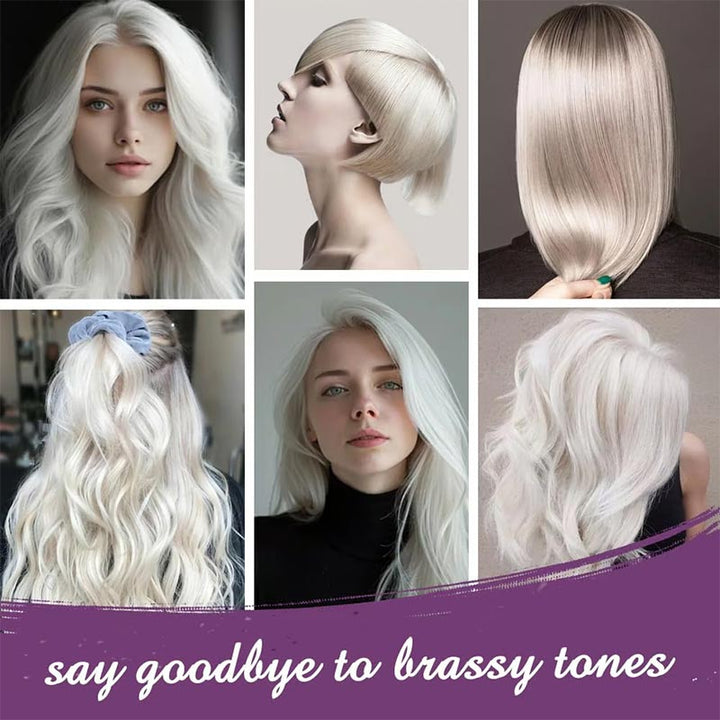 BowLift | Purple keratin hair mask - locks in color and neutralizes brassiness and yellow tones for blonde silver-gray hair with light highlights