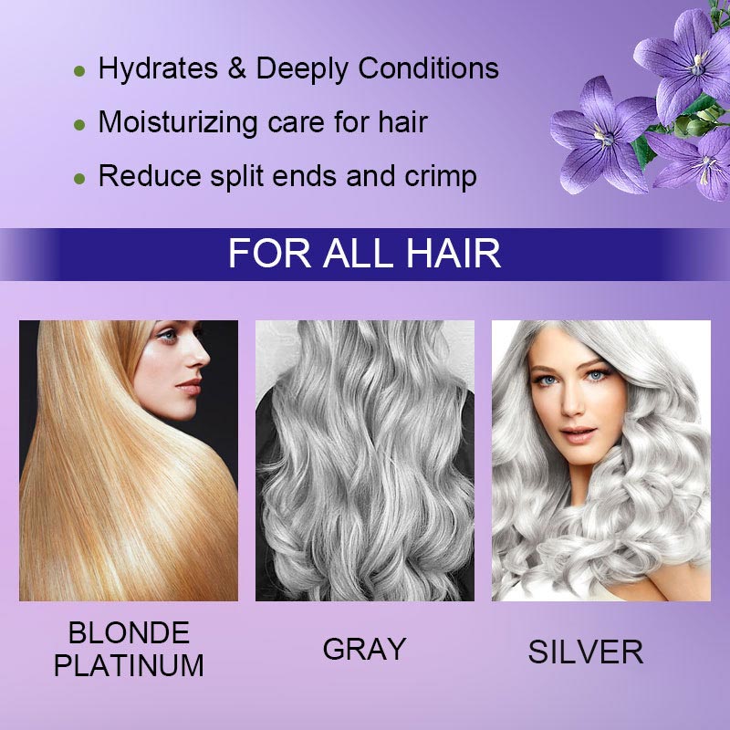 BowLift | Purple keratin hair mask - locks in color and neutralizes brassiness and yellow tones for blonde silver-gray hair with light highlights