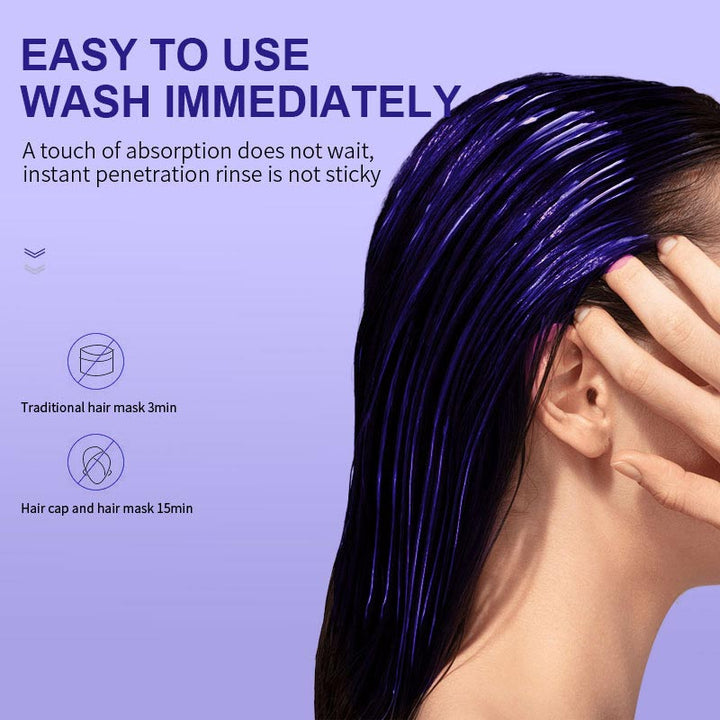 BowLift | Purple keratin hair mask - locks in color and neutralizes brassiness and yellow tones for blonde silver-gray hair with light highlights