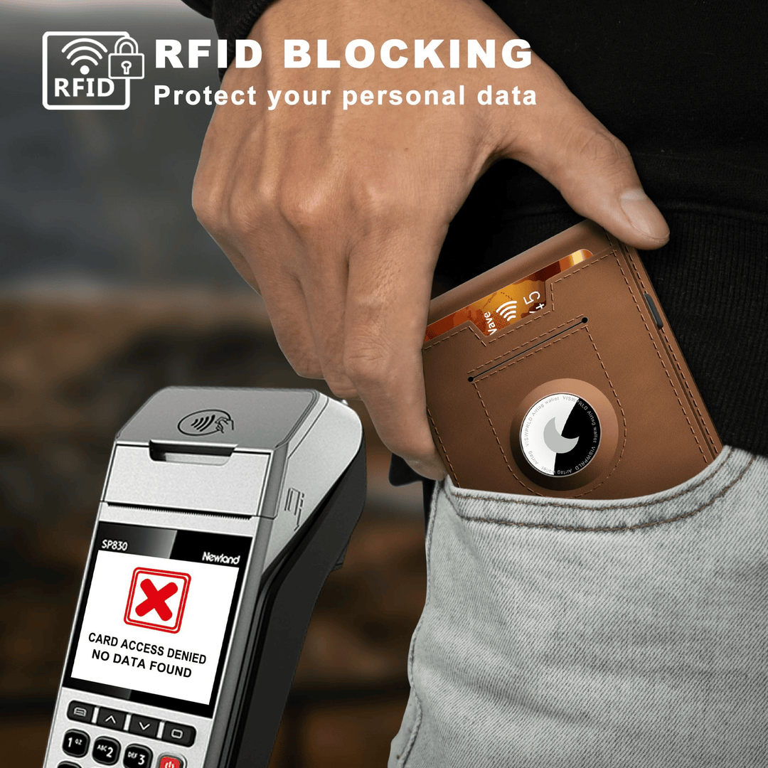 BowLift | Pop Up aluminum bag Money Clip Slim Leather Slots Credit Card Holder RFID Blocking Bifold Minimalist Wallet