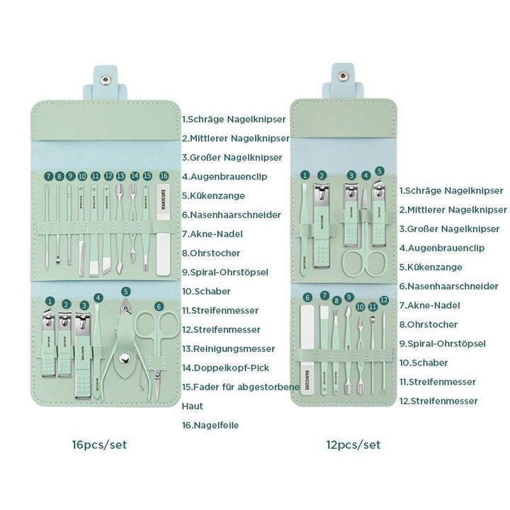 Nail Clipper Set portable 12/16 pieces with case | Bowlift