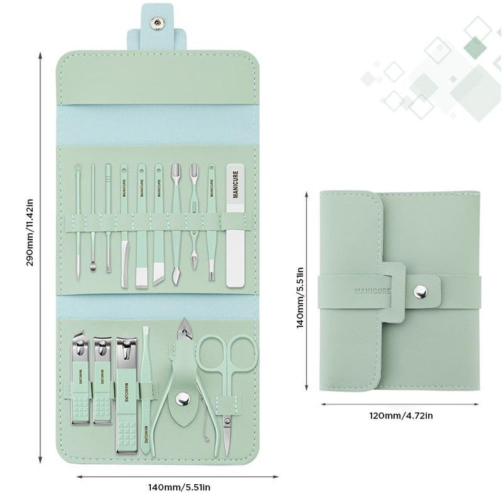 Nail Clipper Set portable 12/16 pieces with case | Bowlift