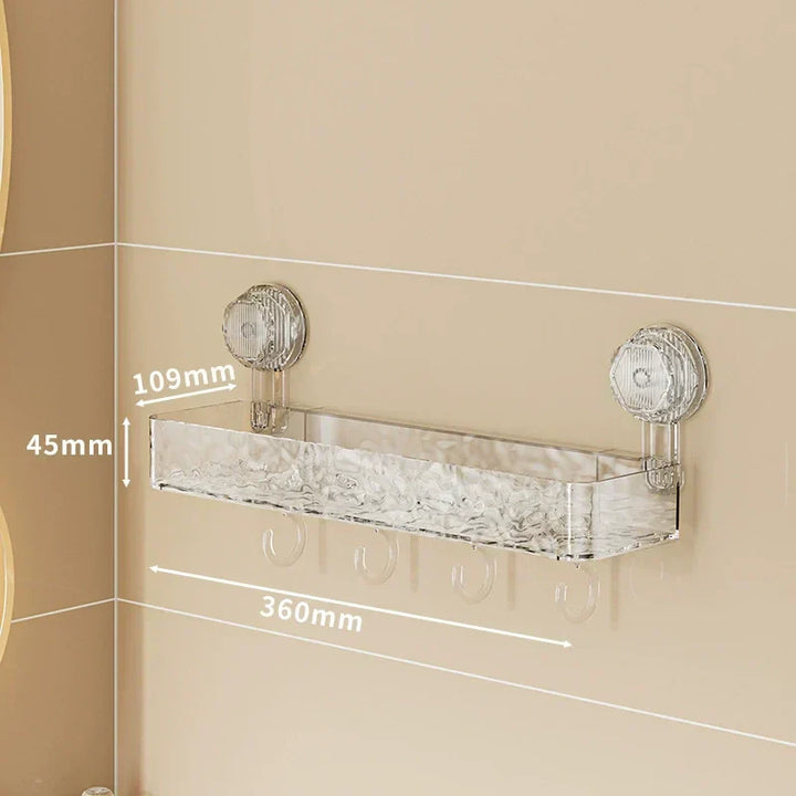 BowLift | Wall-mounted detachable suction cup shelf with hooks