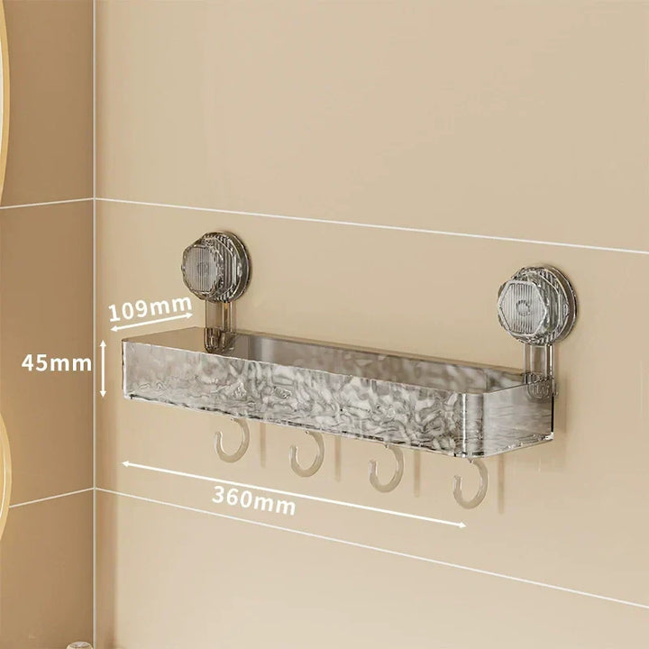 BowLift | Wall-mounted detachable suction cup shelf with hooks