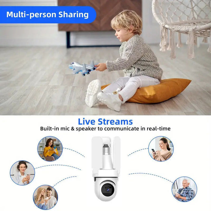 BowLift | Wireless security cameras with night vision and lightbulb