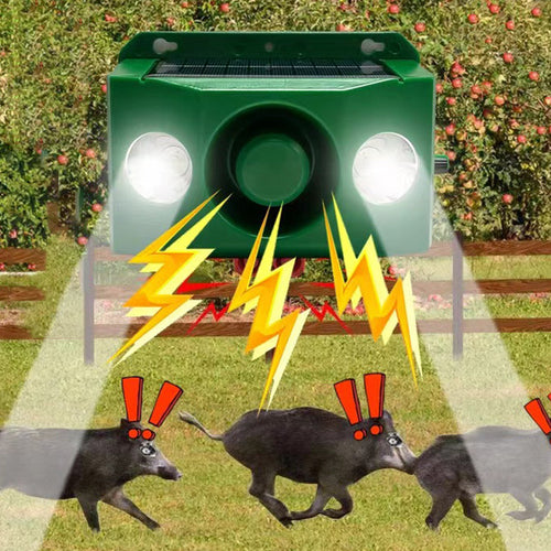 BowLift | Solar Animal Repellent Device | Flashing LED & Sound Alarm | Outdoor Weather-Resistant