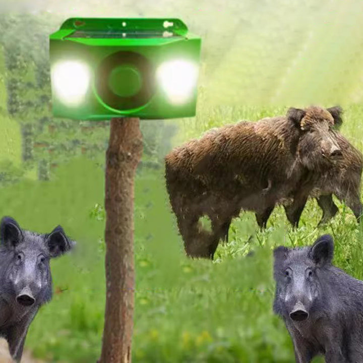 BowLift | Solar Animal Repellent Device | Flashing LED & Sound Alarm | Outdoor Weather-Resistant