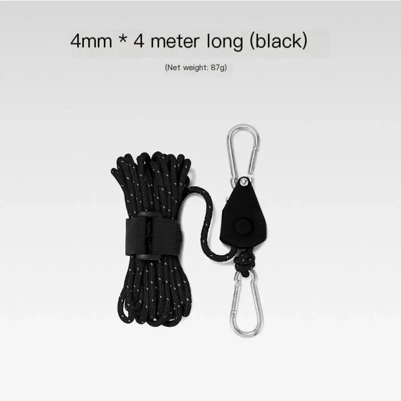 BowLift | Portable Adjustable Fix Tent High Strength Quick Release Pulley Camping Rope