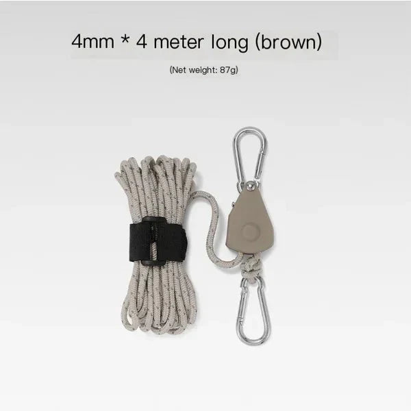BowLift | Portable Adjustable Fix Tent High Strength Quick Release Pulley Camping Rope