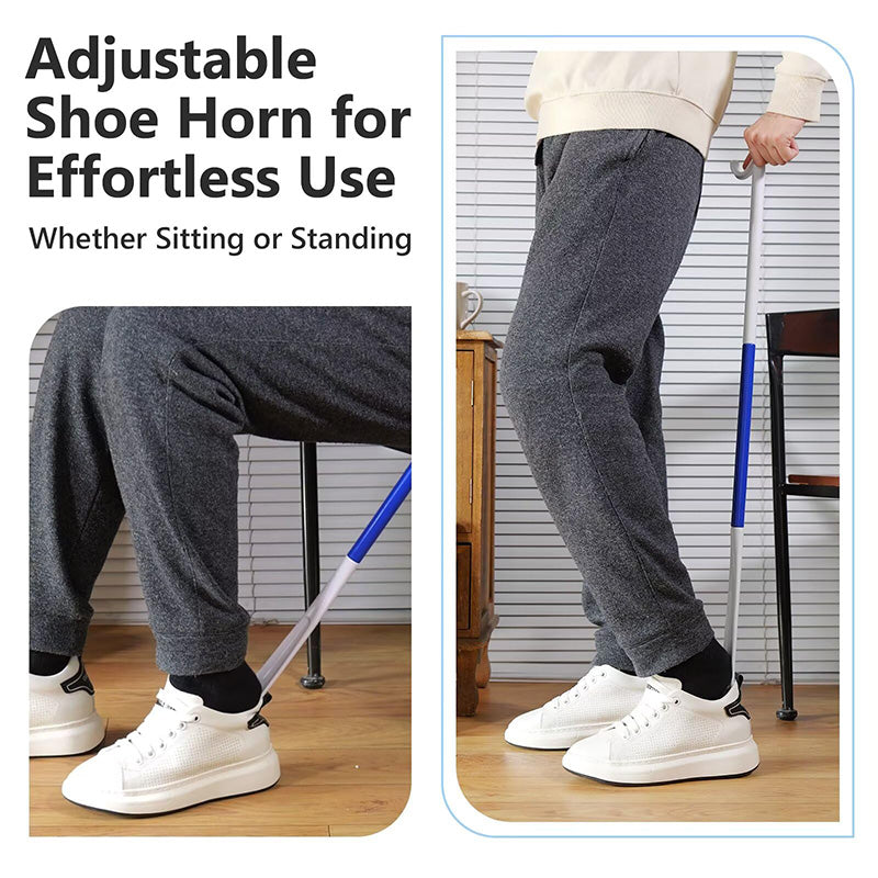 BowLift | Adjustable long shoehorn with sock remover for seniors