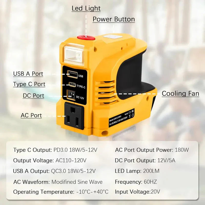 BowLift | Compact DC to AC inverter - for cars, caravans, outdoor use and holiday homes