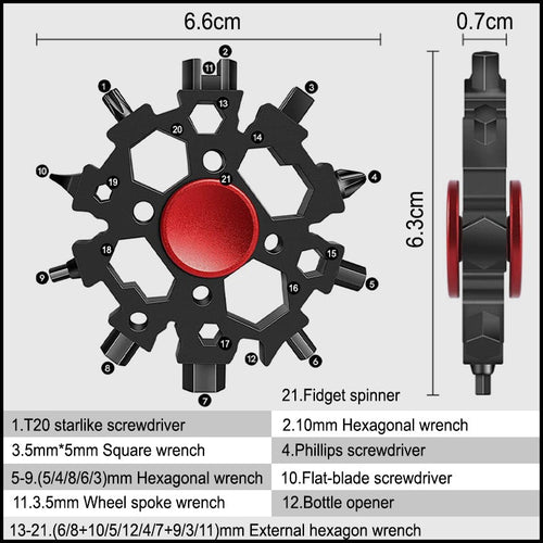 BowLift | Multifunctional snowflake key with fingertip gyro