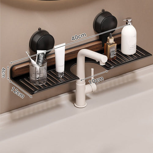 BowLift | Shelf with suction cups in walnut