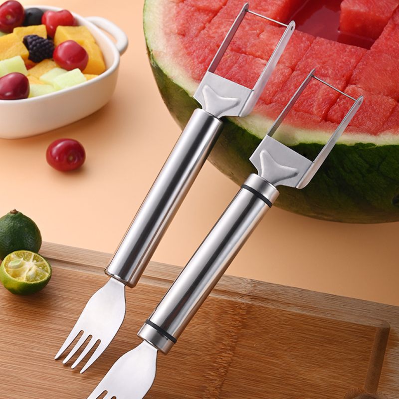 BowLift | 2-in-1 watermelon knife and fork in stainless steel