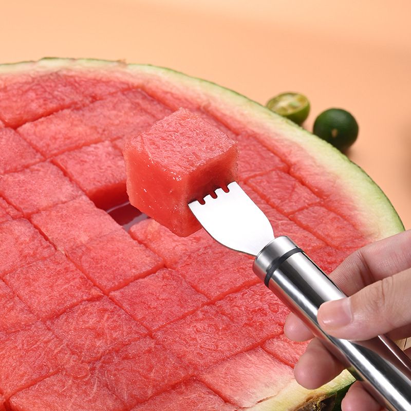BowLift | 2-in-1 watermelon knife and fork in stainless steel