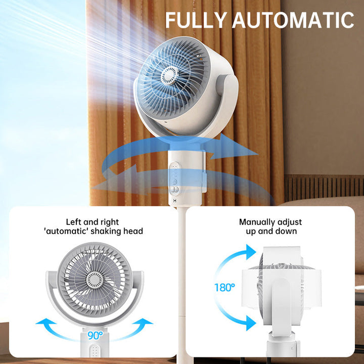 Motor stand fan, 20dB very quiet fan, 30m throw distance, 2465m³/h air volume, fan with remote control & cooling | Bowlift