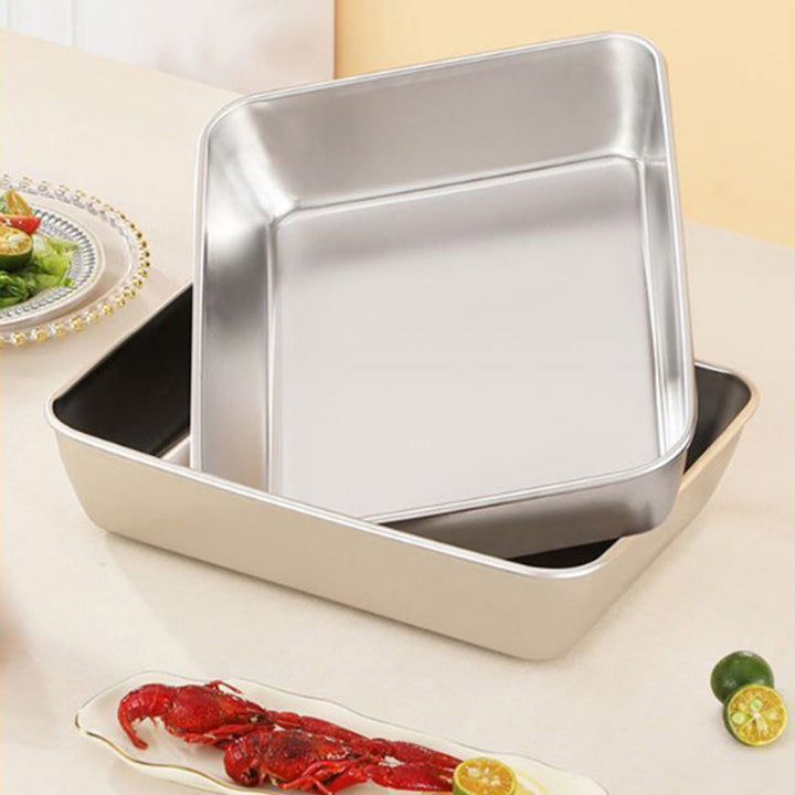 BowLift | Rectangular dinner plate in stainless steel