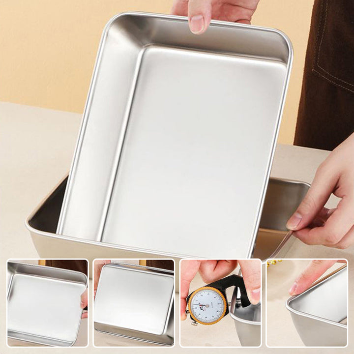 BowLift | Rectangular dinner plate in stainless steel