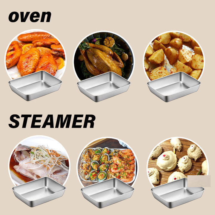 BowLift | Rectangular dinner plate in stainless steel