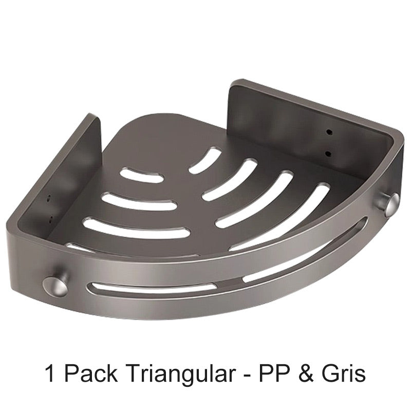 BowLift | Corner shower shelf without drilling with hooks