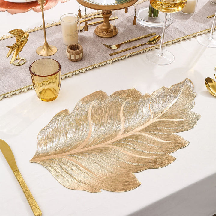 Gold Leaf Luxury Placemat – 3D Elegant Table Mat made of PVC | Bowlift