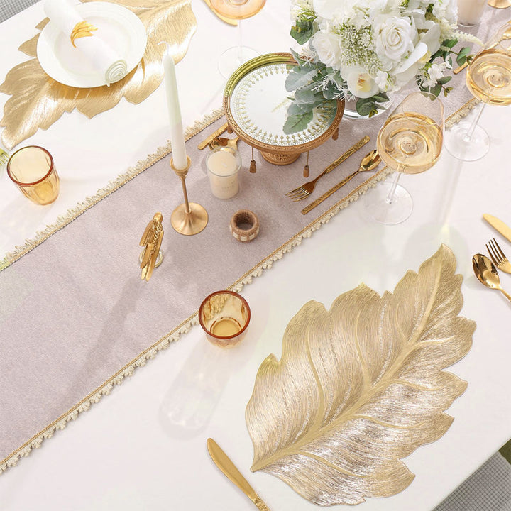 Gold Leaf Luxury Placemat – 3D Elegant Table Mat made of PVC | Bowlift