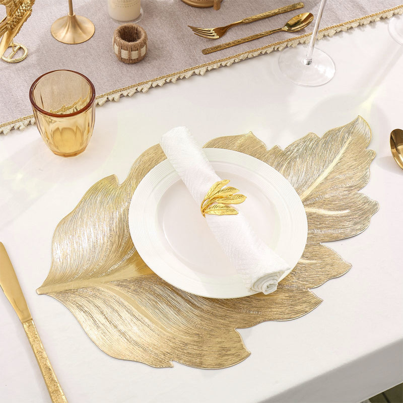 Gold Leaf Luxury Placemat – 3D Elegant Table Mat made of PVC | Bowlift