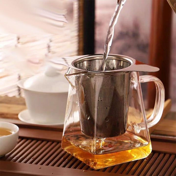 BowLift | Stainless steel tea filter with double handles and lid