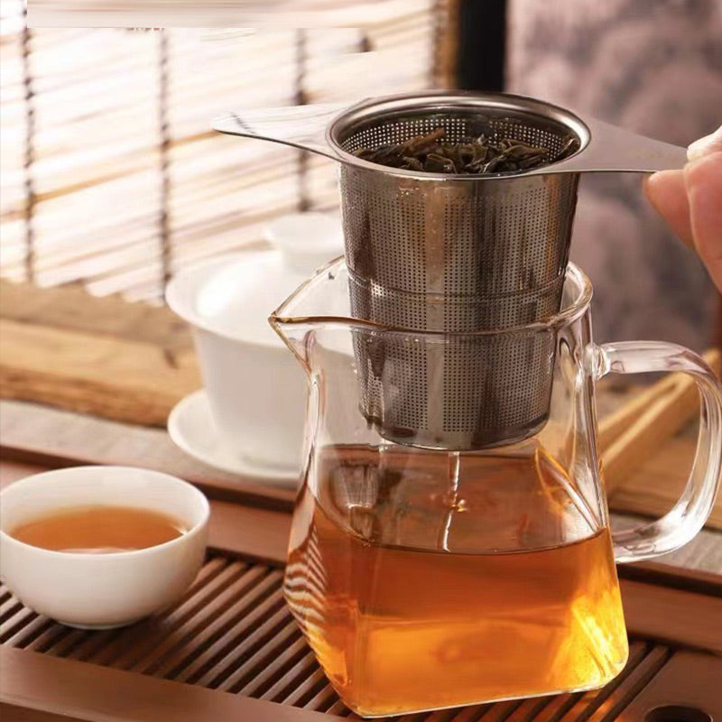 BowLift | Stainless steel tea filter with double handles and lid