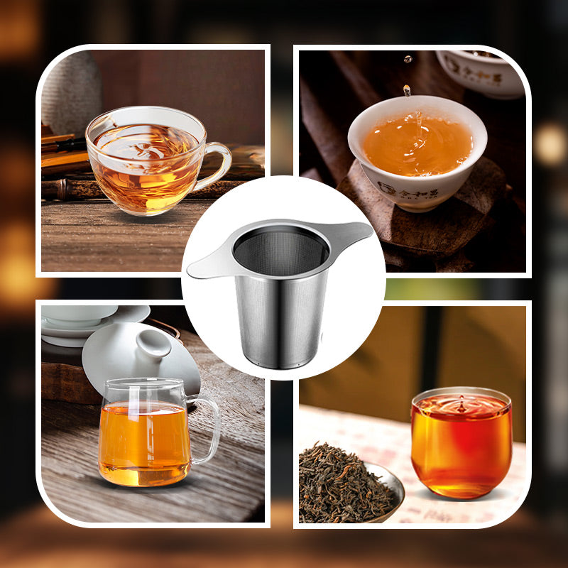BowLift | Stainless steel tea filter with double handles and lid