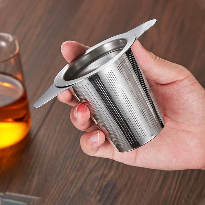 BowLift | Stainless steel tea filter with double handles and lid