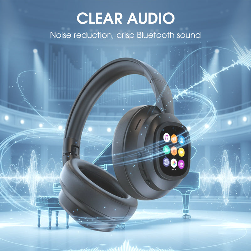 BowLift | AIWave | AI Bluetooth Headphones with LCD Display Voice Control Sound Isolation for Music and Calls
