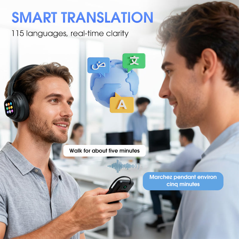 BowLift | AIWave | AI Bluetooth Headphones with LCD Display Voice Control Sound Isolation for Music and Calls