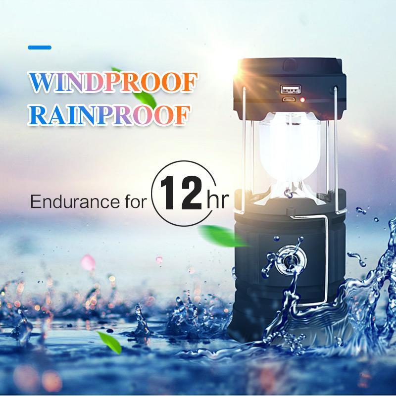 3-in-1 LED camping lantern with flickering flame | Bowlift