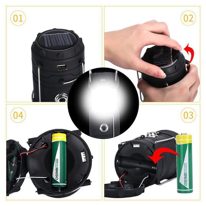 3-in-1 LED camping lantern with flickering flame | Bowlift
