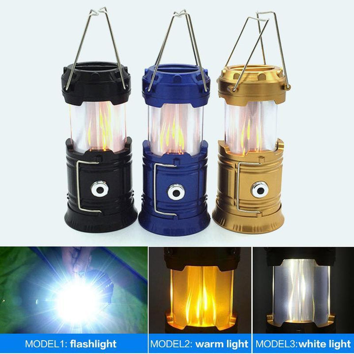 3-in-1 LED camping lantern with flickering flame | Bowlift