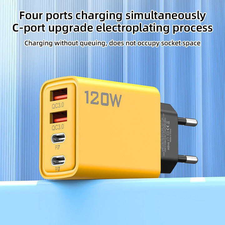 120W USB fast charger with 4 ports | Bowlift