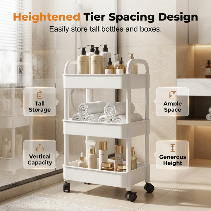 Mobile Kitchen Shelf Organizer with Wheels | Bowlift