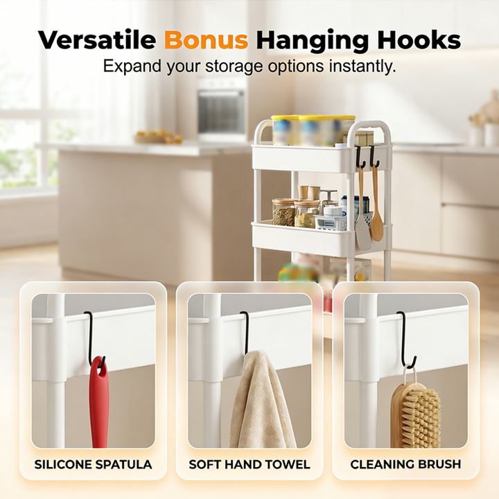 Mobile Kitchen Shelf Organizer with Wheels | Bowlift