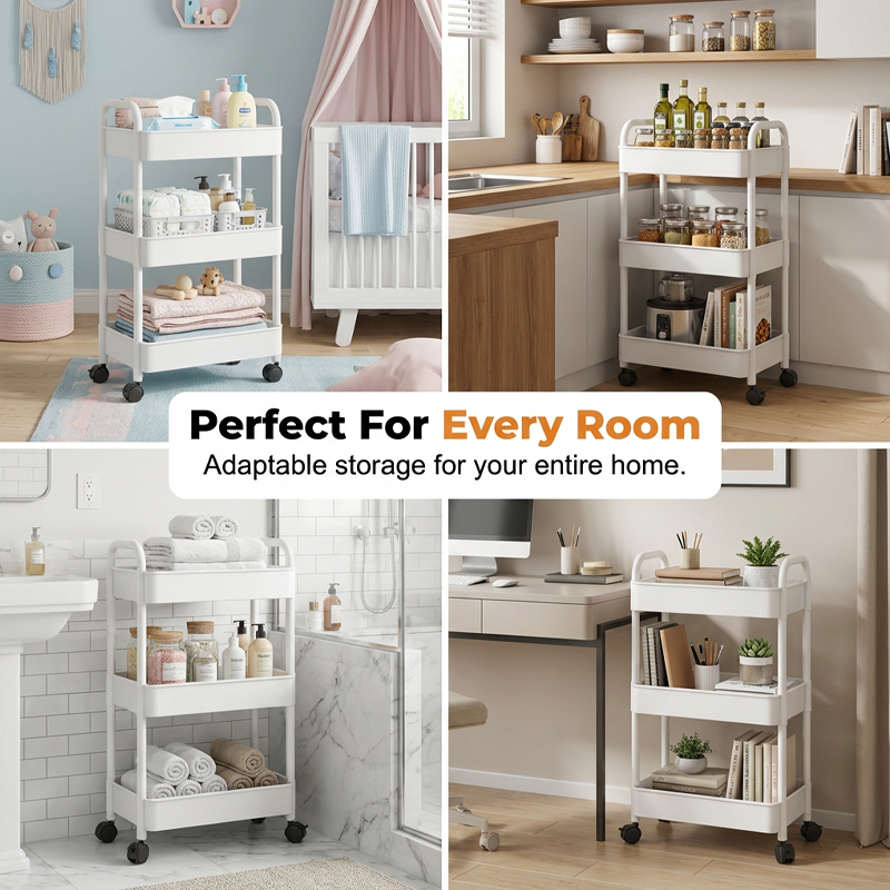 Mobile Kitchen Shelf Organizer with Wheels | Bowlift