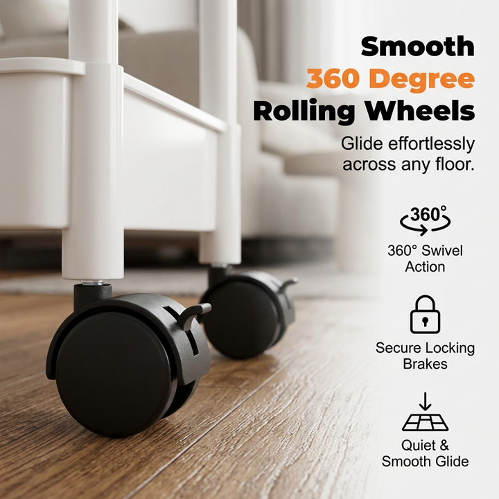 Mobile Kitchen Shelf Organizer with Wheels | Bowlift