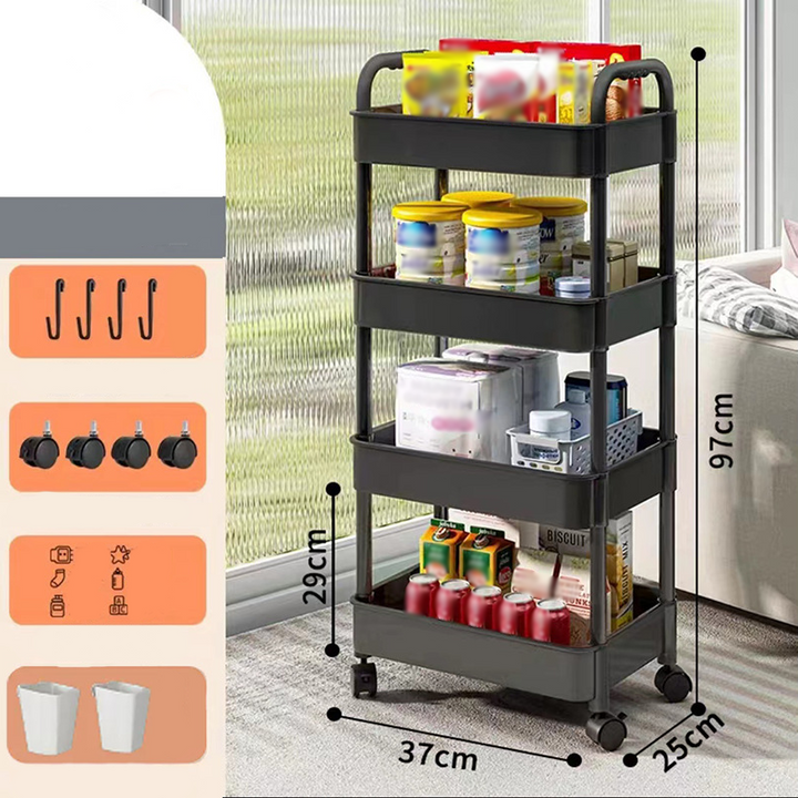 Mobile Kitchen Shelf Organizer with Wheels | Bowlift